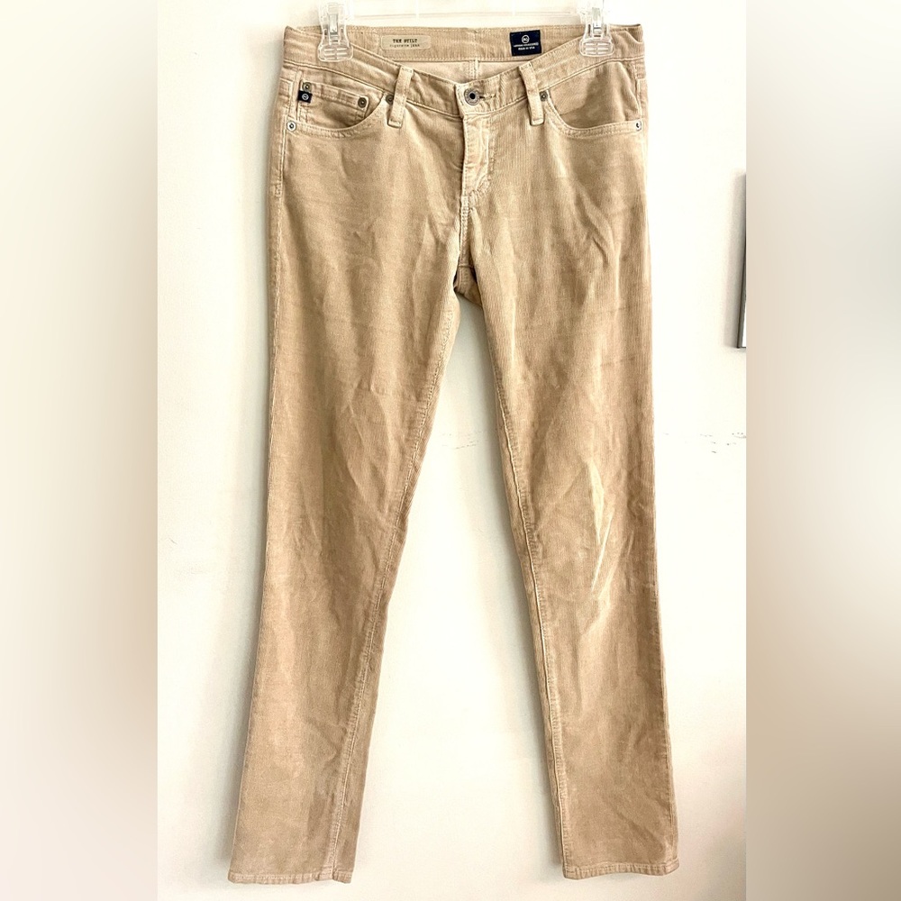 AG Adriano Goldschmied Tan Straight Leg Jeans
